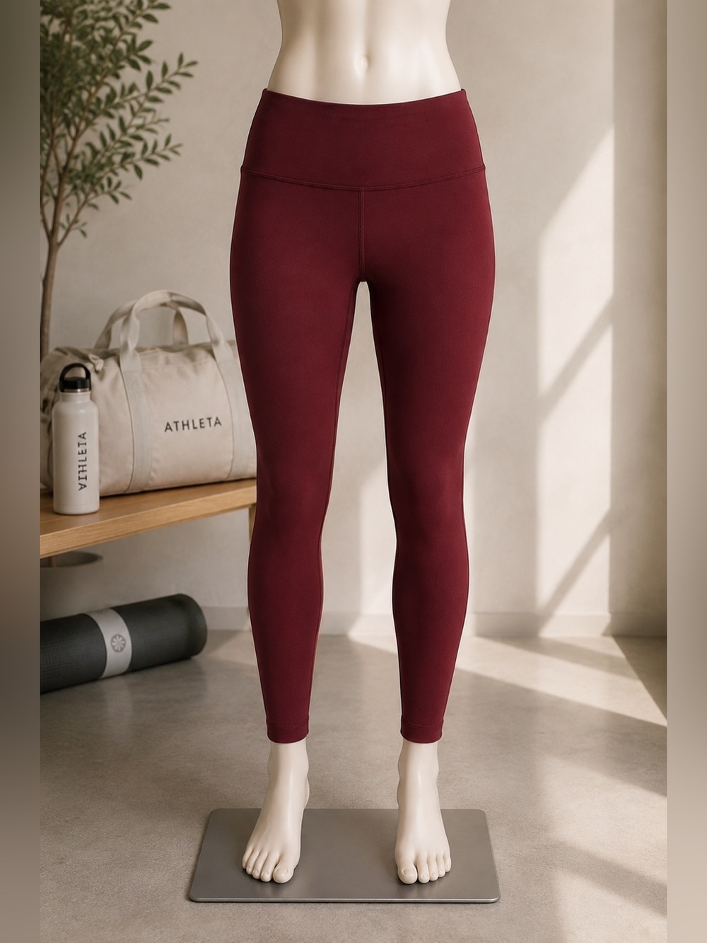 Athleta XS Burgundy High Rise Leggings Athletic Yoga Workout Pants